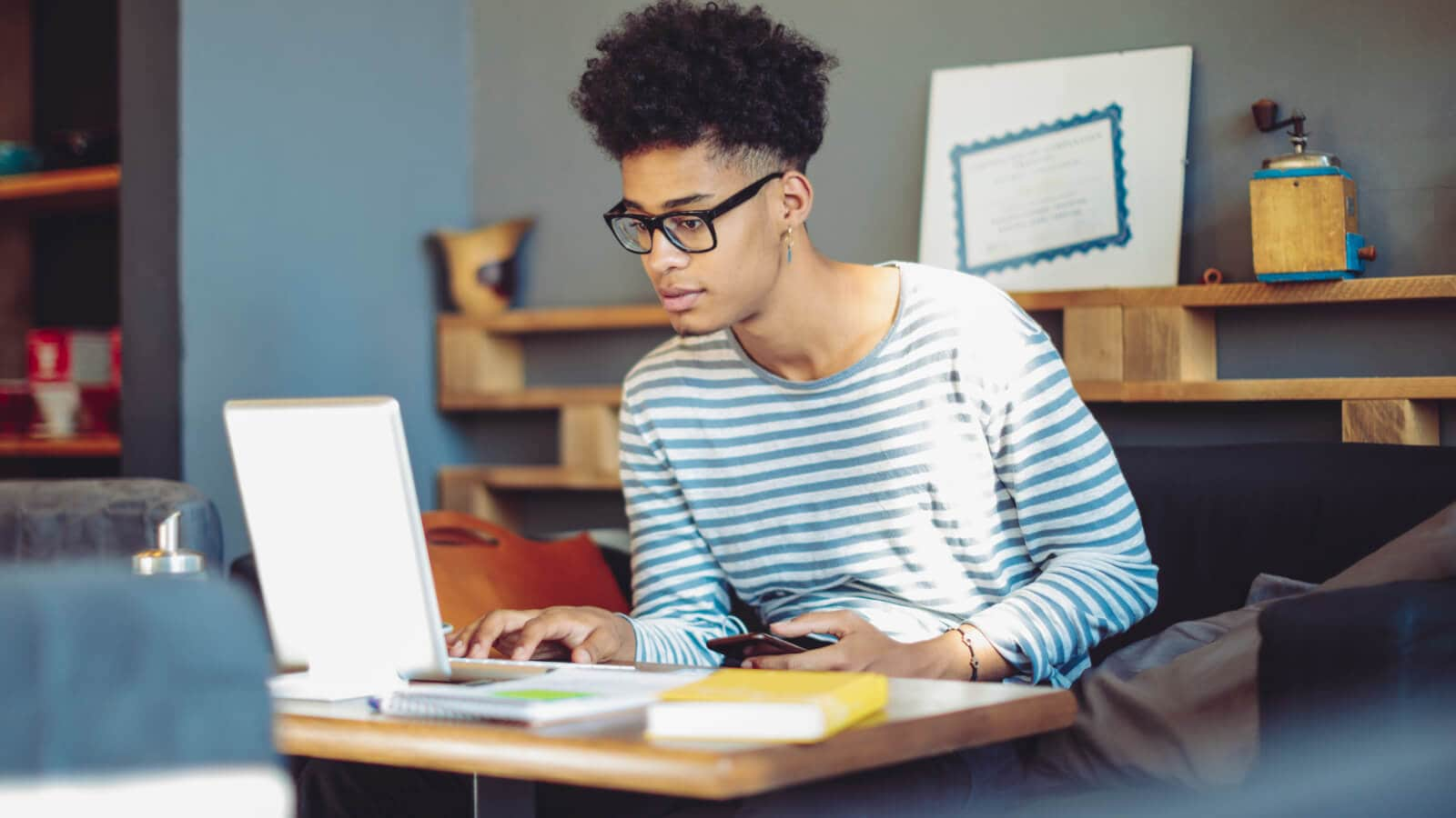 man working on laptop