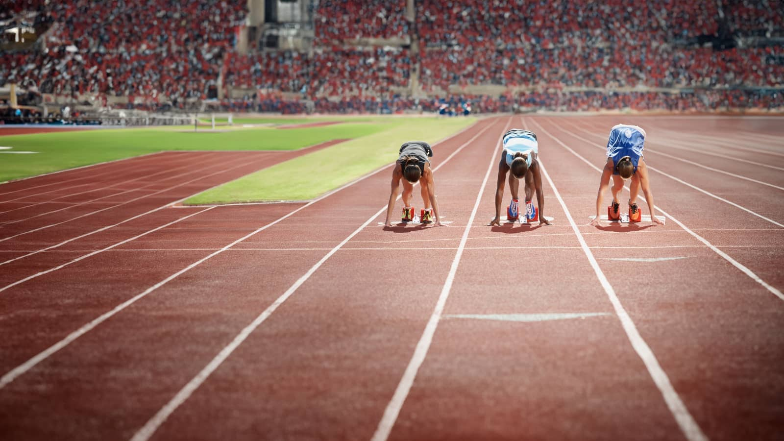 Group of spectators cheering in stadium