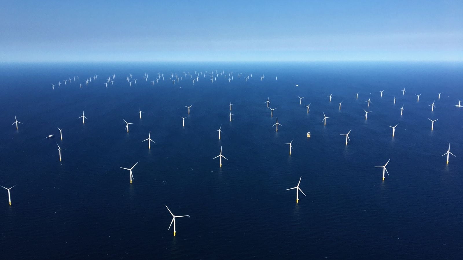 wind turbines in sea