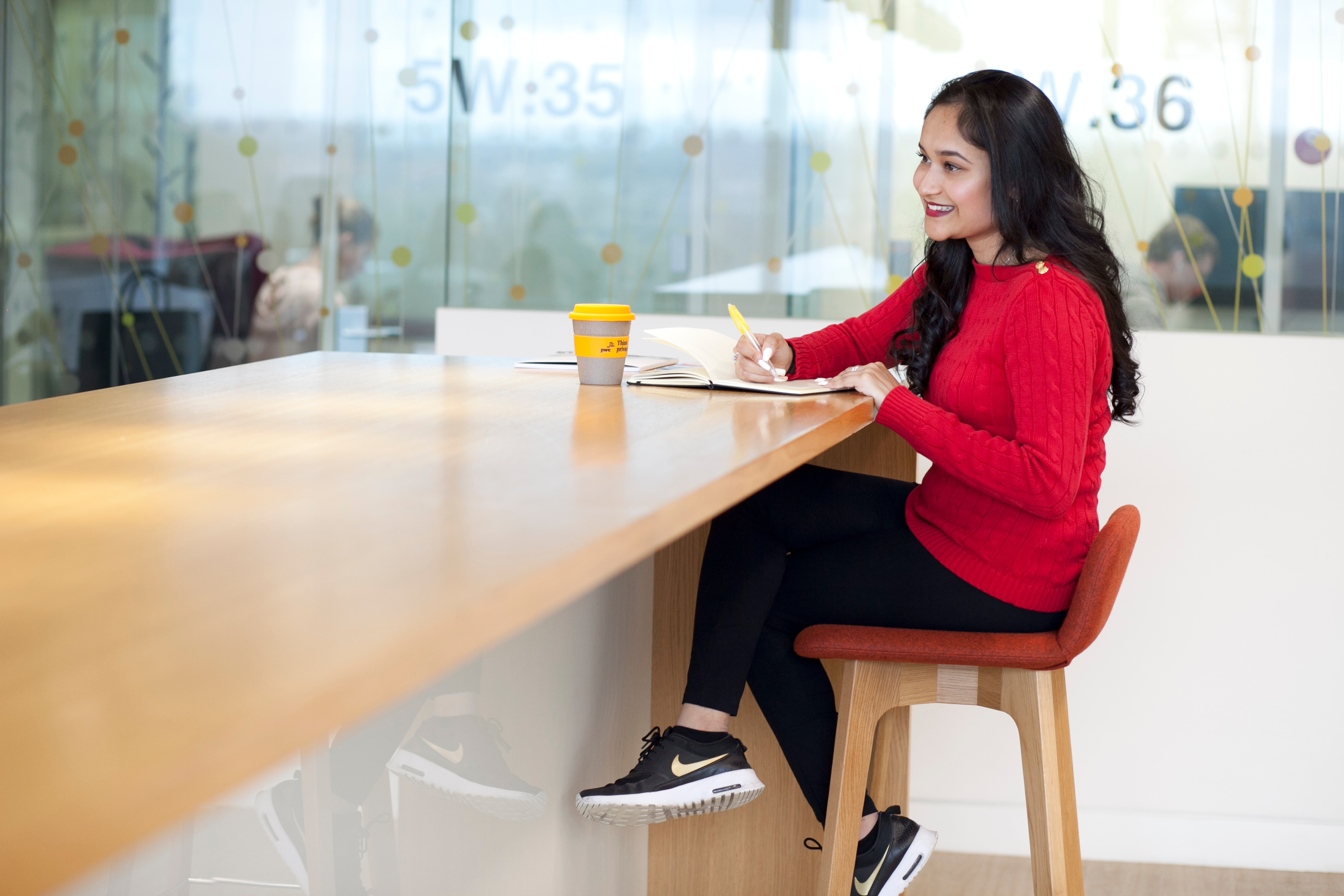 Woman working at desk